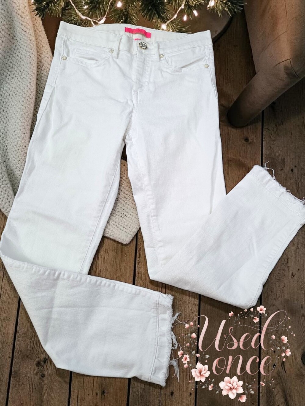*1699 Lilly Pulitzer white jeans pants Women size 2